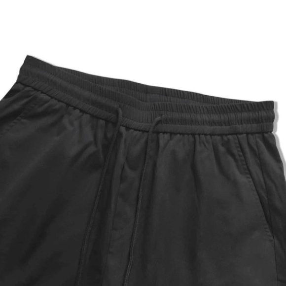 Casual Black Men's Drawstring Cargo Pants - Picture 4 of 5